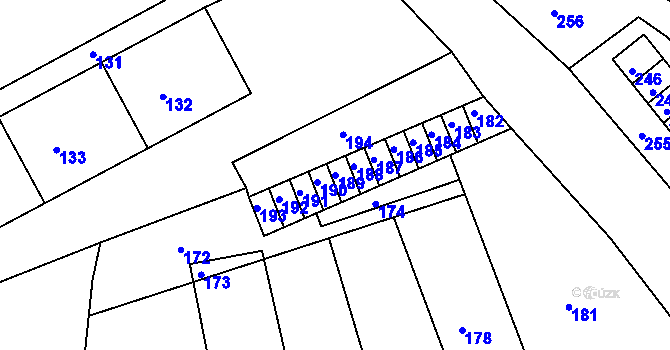 Parcela st. 189 v KÚ Velké Opatovice, Katastrální mapa