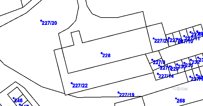 Parcela st. 228 v KÚ Velké Opatovice, Katastrální mapa