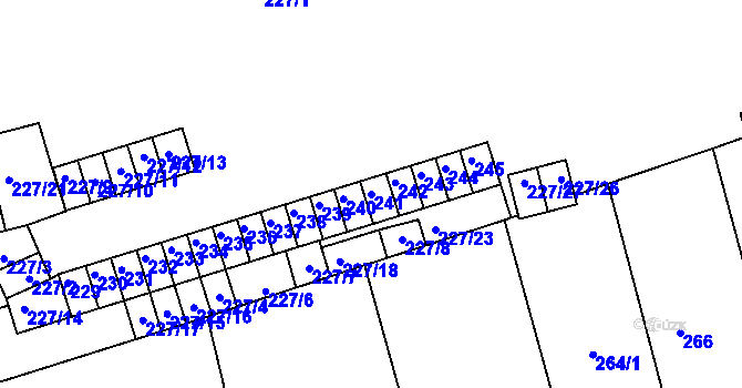 Parcela st. 241 v KÚ Velké Opatovice, Katastrální mapa