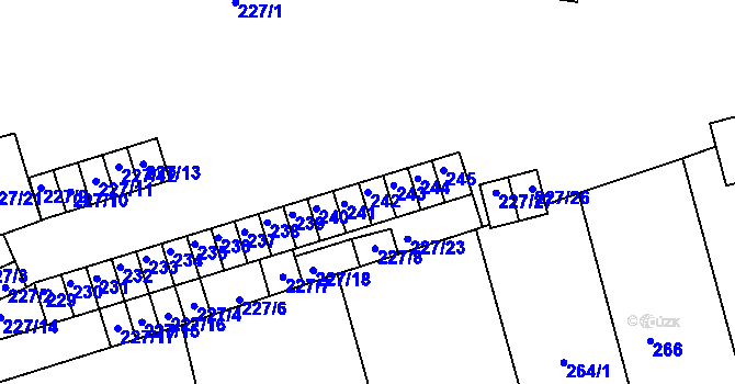 Parcela st. 242 v KÚ Velké Opatovice, Katastrální mapa