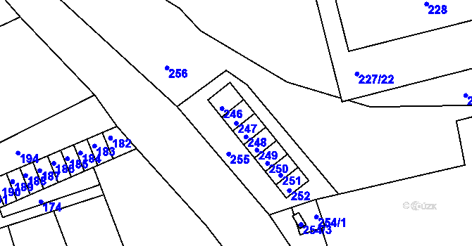 Parcela st. 247 v KÚ Velké Opatovice, Katastrální mapa