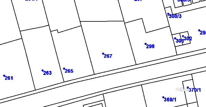 Parcela st. 267 v KÚ Velké Opatovice, Katastrální mapa