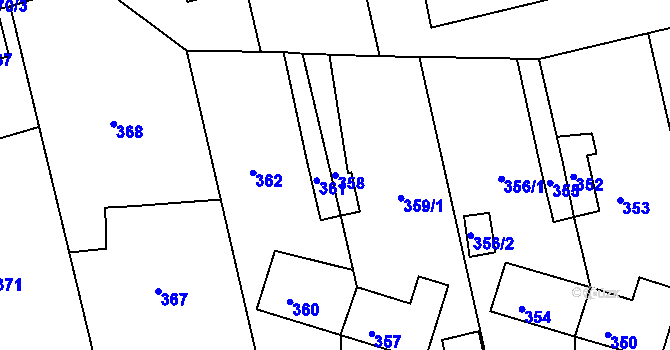 Parcela st. 358 v KÚ Velké Opatovice, Katastrální mapa
