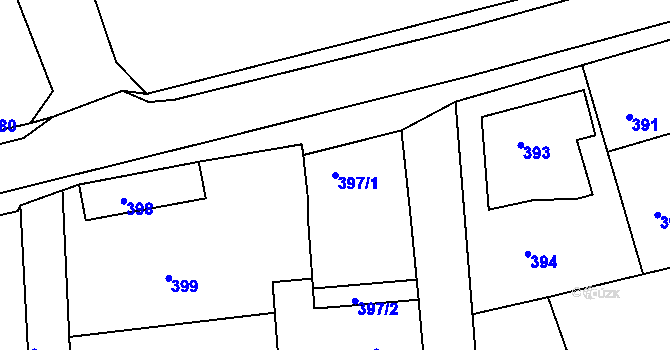 Parcela st. 397/1 v KÚ Velké Opatovice, Katastrální mapa