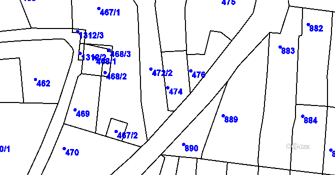 Parcela st. 474 v KÚ Velké Opatovice, Katastrální mapa