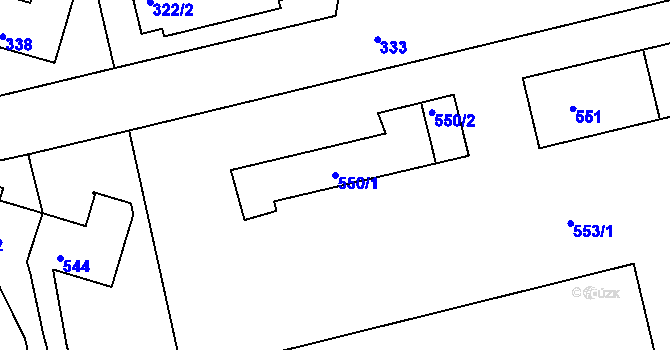 Parcela st. 550/1 v KÚ Velké Opatovice, Katastrální mapa
