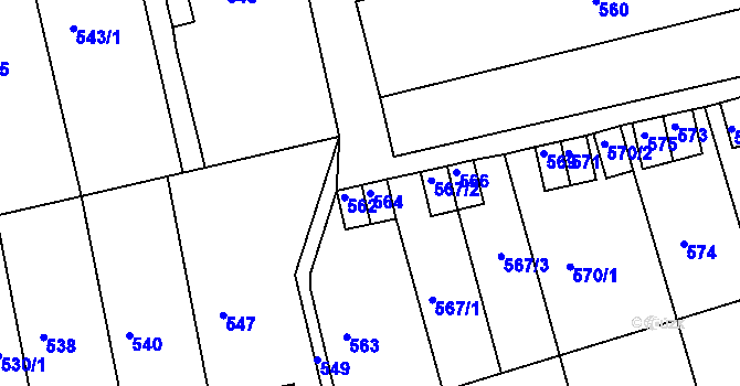 Parcela st. 564 v KÚ Velké Opatovice, Katastrální mapa