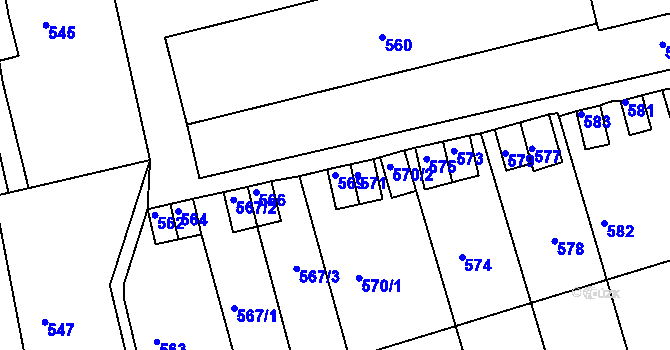 Parcela st. 569 v KÚ Velké Opatovice, Katastrální mapa