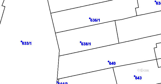 Parcela st. 638/1 v KÚ Velké Opatovice, Katastrální mapa
