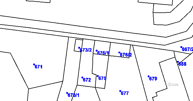 Parcela st. 676/1 v KÚ Velké Opatovice, Katastrální mapa