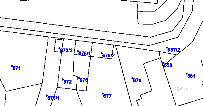 Parcela st. 676/2 v KÚ Velké Opatovice, Katastrální mapa