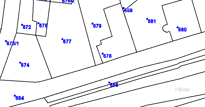 Parcela st. 678 v KÚ Velké Opatovice, Katastrální mapa
