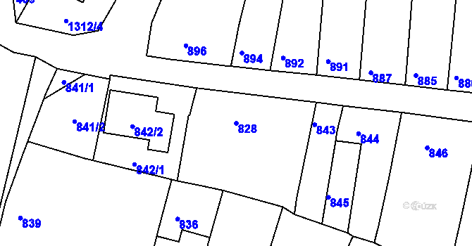 Parcela st. 828 v KÚ Velké Opatovice, Katastrální mapa