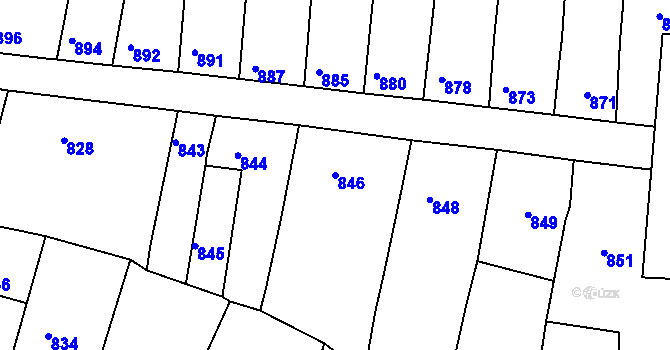 Parcela st. 846 v KÚ Velké Opatovice, Katastrální mapa