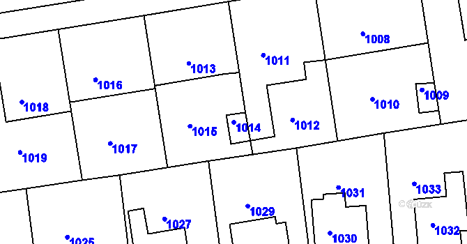 Parcela st. 1014 v KÚ Velké Opatovice, Katastrální mapa