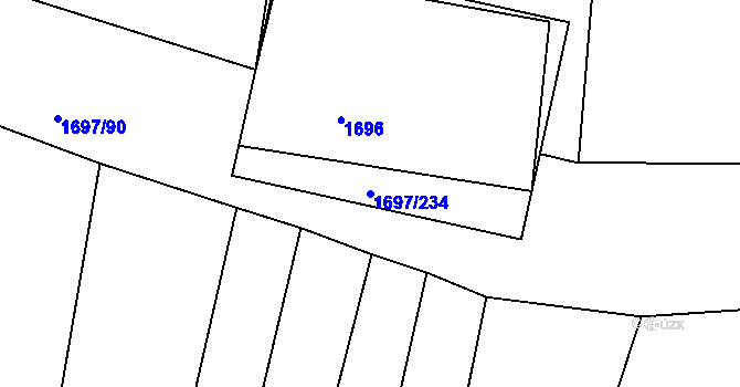 Parcela st. 1697/234 v KÚ Velké Opatovice, Katastrální mapa