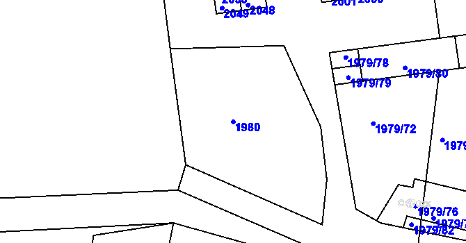 Parcela st. 1980 v KÚ Velké Opatovice, Katastrální mapa