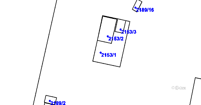 Parcela st. 2153/1 v KÚ Velké Opatovice, Katastrální mapa