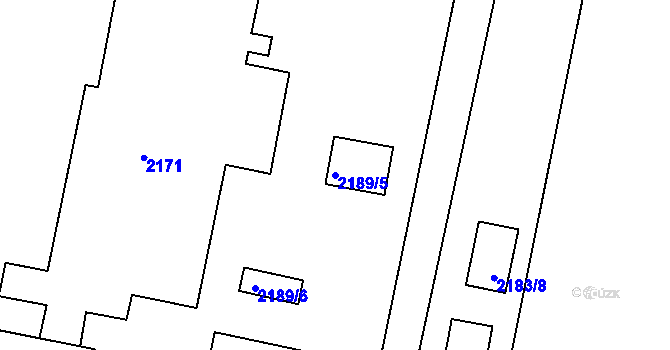 Parcela st. 2189/5 v KÚ Velké Opatovice, Katastrální mapa