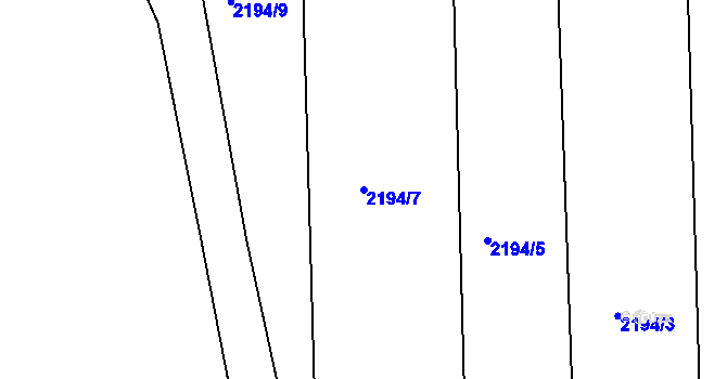 Parcela st. 2194/7 v KÚ Velké Opatovice, Katastrální mapa
