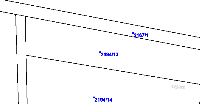 Parcela st. 2194/13 v KÚ Velké Opatovice, Katastrální mapa
