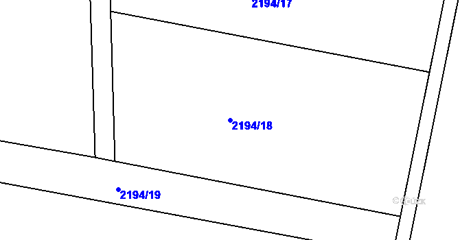 Parcela st. 2194/18 v KÚ Velké Opatovice, Katastrální mapa