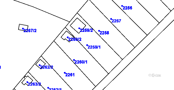 Parcela st. 2259/1 v KÚ Velké Opatovice, Katastrální mapa