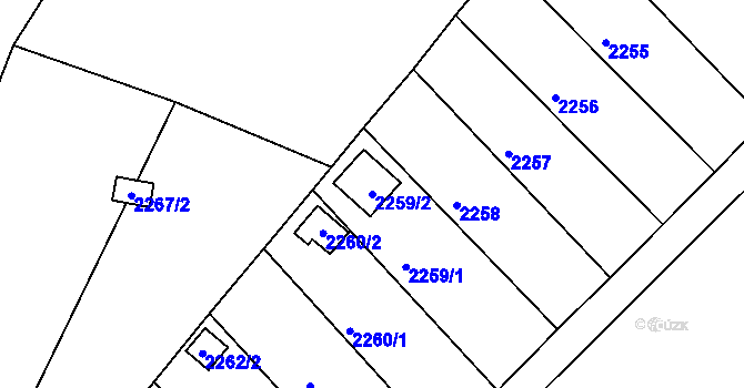 Parcela st. 2259/2 v KÚ Velké Opatovice, Katastrální mapa