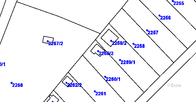 Parcela st. 2260/2 v KÚ Velké Opatovice, Katastrální mapa