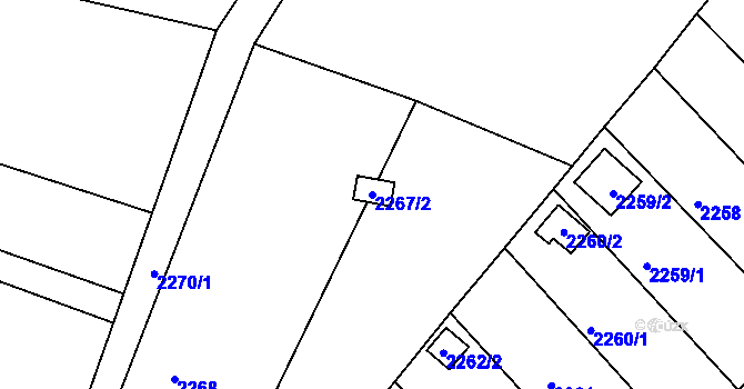 Parcela st. 2267/2 v KÚ Velké Opatovice, Katastrální mapa