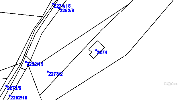 Parcela st. 2274 v KÚ Velké Opatovice, Katastrální mapa