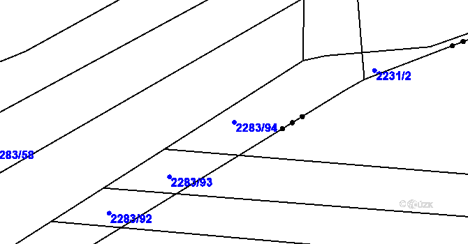 Parcela st. 2283/94 v KÚ Velké Opatovice, Katastrální mapa