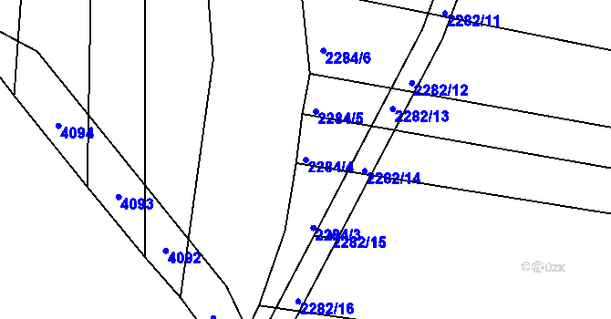 Parcela st. 2284/4 v KÚ Velké Opatovice, Katastrální mapa