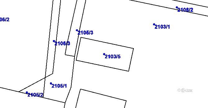 Parcela st. 2103/5 v KÚ Velké Opatovice, Katastrální mapa