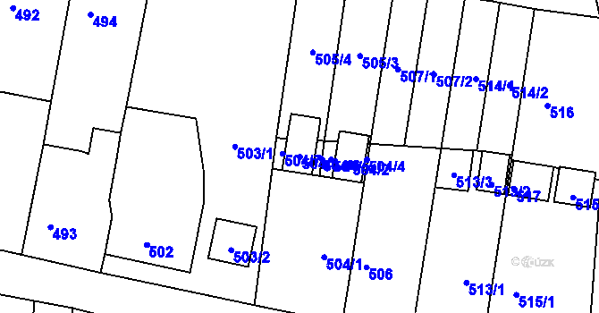 Parcela st. 504/3 v KÚ Velké Opatovice, Katastrální mapa