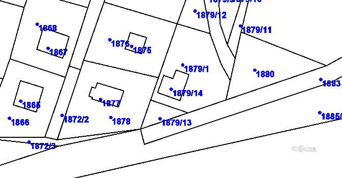 Parcela st. 1879/14 v KÚ Velké Opatovice, Katastrální mapa