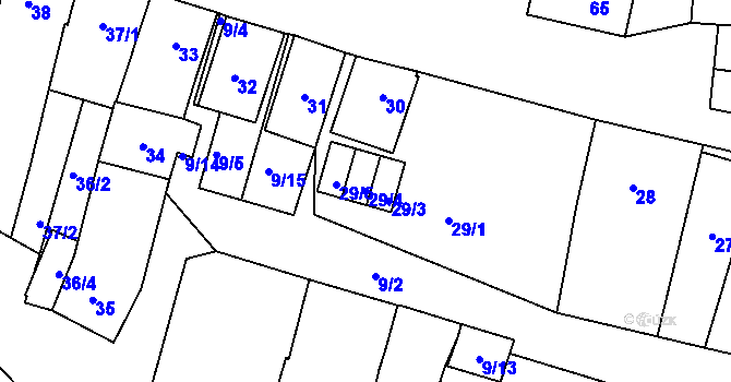 Parcela st. 29/4 v KÚ Velké Pavlovice, Katastrální mapa