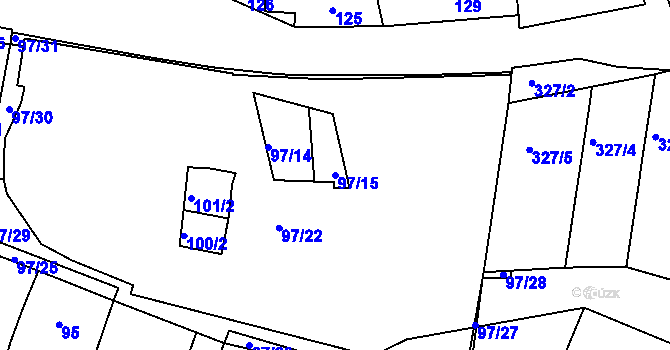 Parcela st. 97/15 v KÚ Velké Pavlovice, Katastrální mapa