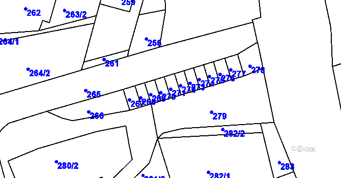 Parcela st. 271 v KÚ Velké Pavlovice, Katastrální mapa
