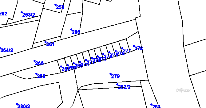 Parcela st. 274 v KÚ Velké Pavlovice, Katastrální mapa