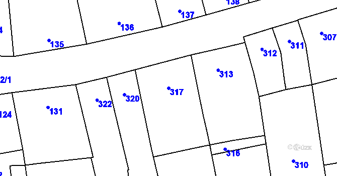 Parcela st. 317 v KÚ Velké Pavlovice, Katastrální mapa