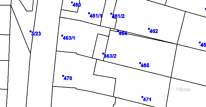Parcela st. 463/2 v KÚ Velké Pavlovice, Katastrální mapa