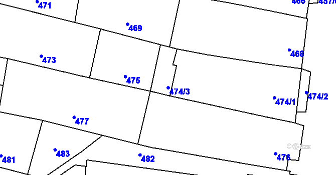 Parcela st. 474/3 v KÚ Velké Pavlovice, Katastrální mapa