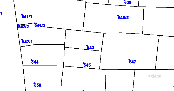 Parcela st. 543 v KÚ Velké Pavlovice, Katastrální mapa