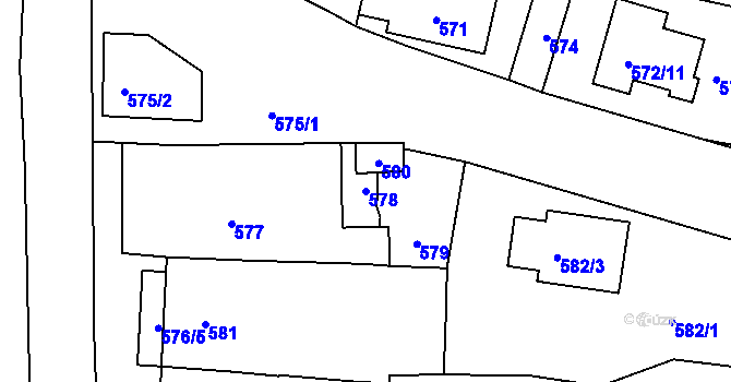 Parcela st. 578 v KÚ Velké Pavlovice, Katastrální mapa