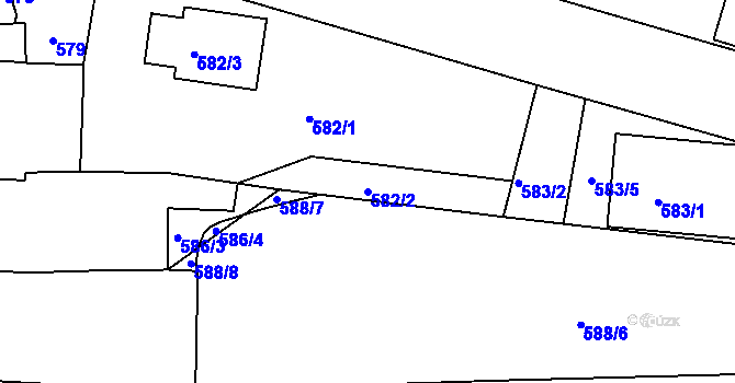 Parcela st. 582/2 v KÚ Velké Pavlovice, Katastrální mapa