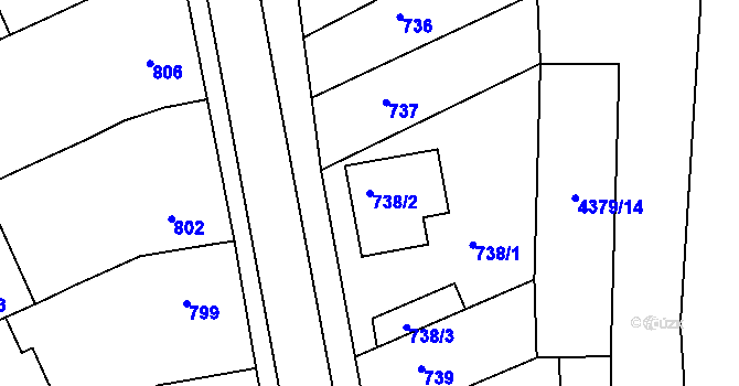 Parcela st. 738/2 v KÚ Velké Pavlovice, Katastrální mapa