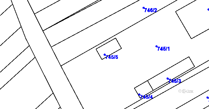 Parcela st. 745/5 v KÚ Velké Pavlovice, Katastrální mapa