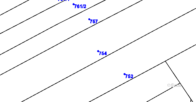 Parcela st. 754 v KÚ Velké Pavlovice, Katastrální mapa