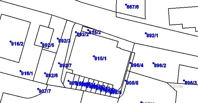 Parcela st. 912 v KÚ Velké Pavlovice, Katastrální mapa